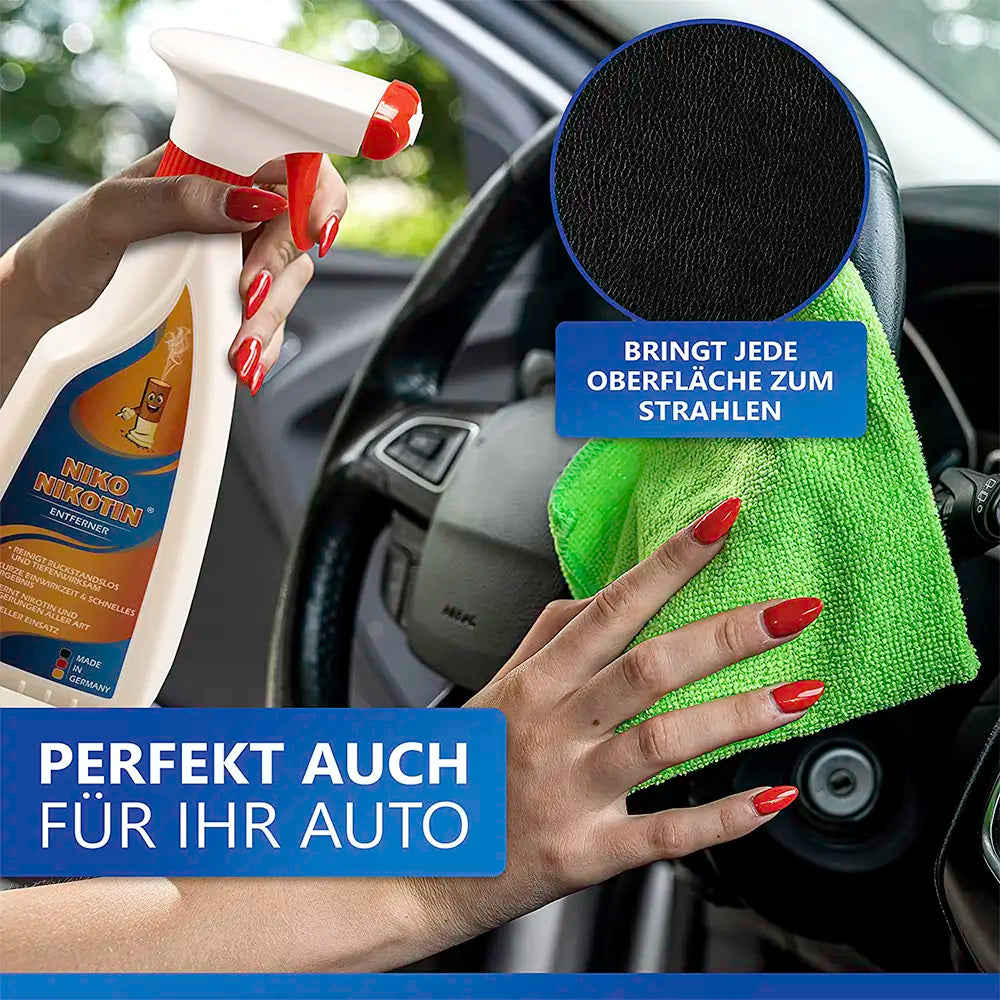 NIKO Nikotin®10L Kanister Profi Nikotinentferner I Kraftvoller Nikotin Entferner Reiniger I auch als effektiver Kunststoffreiniger gegen hartnäckige Vergilbung & Flecken