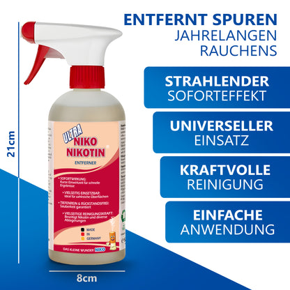Hochkonzentrierter Nikotinentferner Ultra 2x500ml inkl. Reinigungstuch und Schwamm
