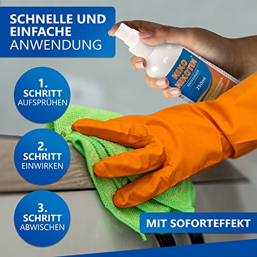 NIKO Nikotin® 1 Liter Profi Nikotinentferner Nachfüllflasche I Kraftvoller Nikotin Entferner Reiniger I auch als effektiver Kunststoffreiniger gegen hartnäckige Vergilbung & Flecken